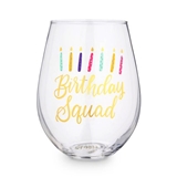 "Birthday Squad" Candles Design 30 oz Stemless Wine Glass
