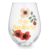 "Chaos Coordinator" Floral Design 30 oz Stemless Wine Glass