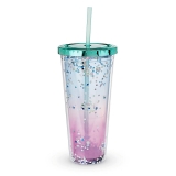 Glam Double-Walled 24oz BPA-Free Plastic Tumbler in Mermaid Glitter by Blush