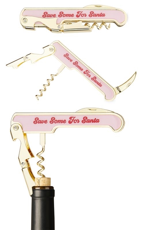 "Save Some For Santa" Double-Hinged Corkscrew by Blush