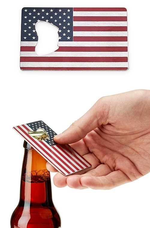 USA Flag Design Stainless-Steel Bottle Opener by Foster & Rye
