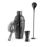 Jet Gunmetal Black Finish Metal 4-piece Barware Set by True