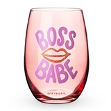 "Boss Babe" 12oz Stemless Wine Glass by Blush