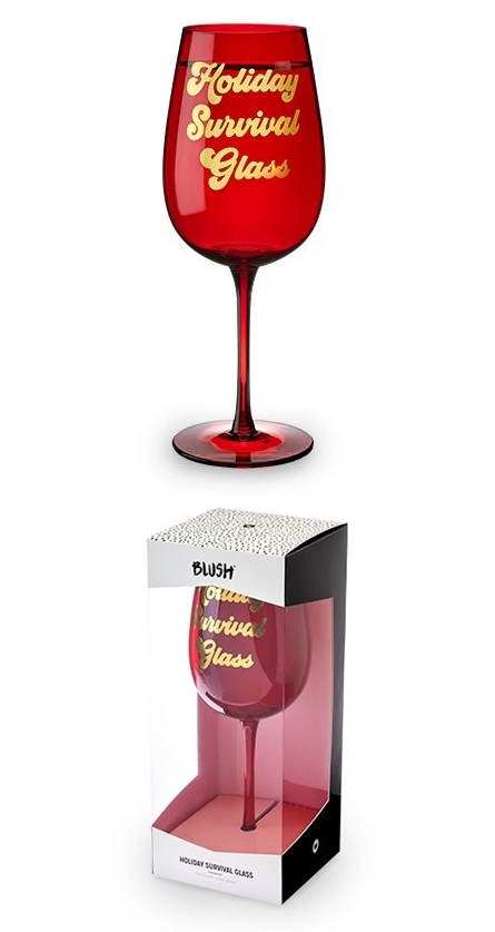 Holiday Survival Glass Full Bottle Wine Glass by Blush