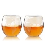 Globe Whiskey Tumblers with Etched World Maps by VISKI (Set of 2)