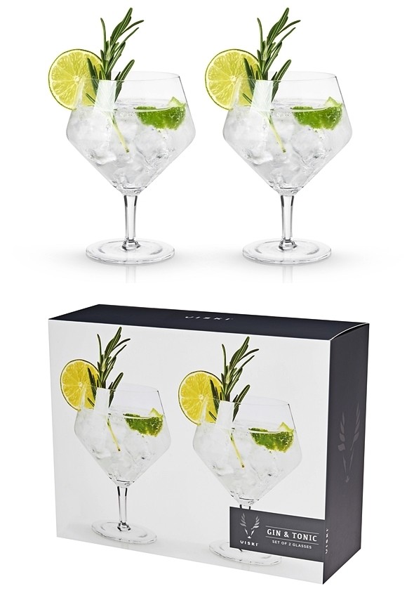 Raye: Lead-Free Crystal Gin & Tonic Glasses by VISKI (Set of 2)