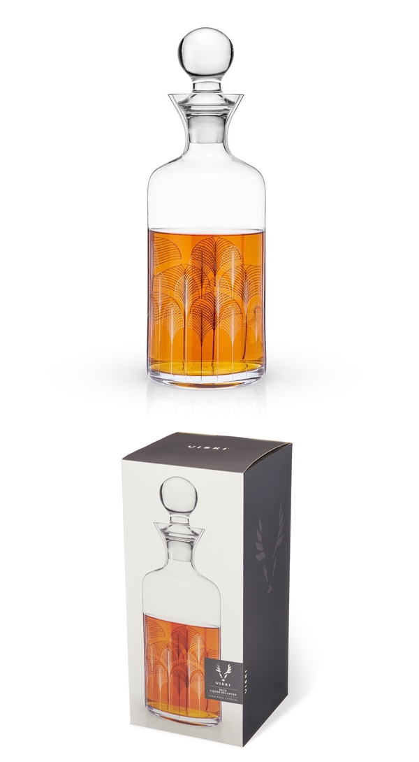 Admiral: Art Deco 42oz Lead-Free Crystal Liquor Decanter by VISKI