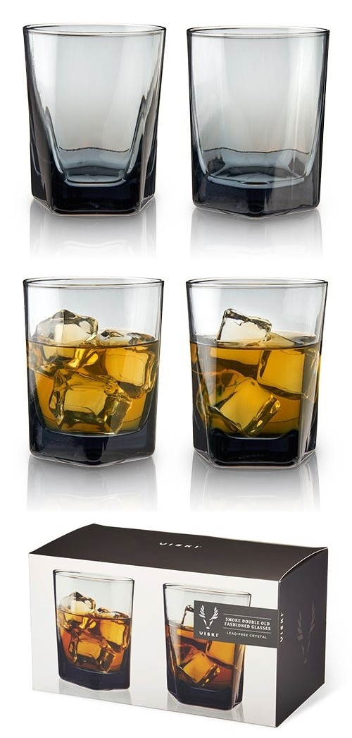 Smoke: Double Old Fashioned Lead-Free Crystal Glasses by VISKI