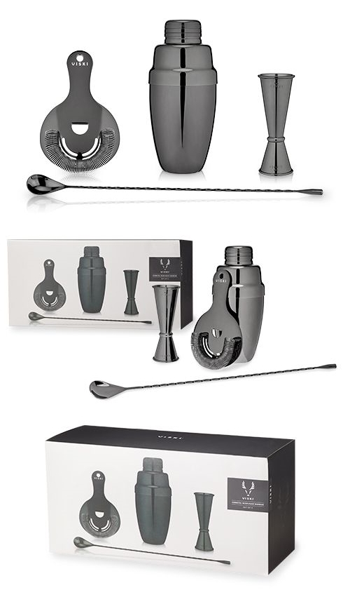 Warren: Gunmetal Finish Mixologist Barware Set by VISKI