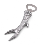Arthur Court Lodge-Style Naturally-Shed Antler Design Metal Bottle Opener
