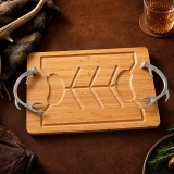 Arthur Court Lodge-Style Naturally-Shed Antlers Design Wood Carving Board