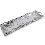 Arthur Court Beautiful Butterfly Motif Oblong Aluminum Serving Tray