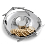 Arthur Court Lodge-Style Naturally-Shed Antlers Design Chip and Dip Tray