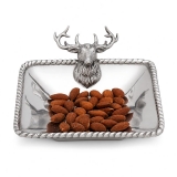 Arthur Court Forest Collection Rustic Elk Head Design Metal Nut Bowl