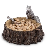 Arthur Court Forest Collection Rustic Standing Squirrel Nut Bowl and Scoop