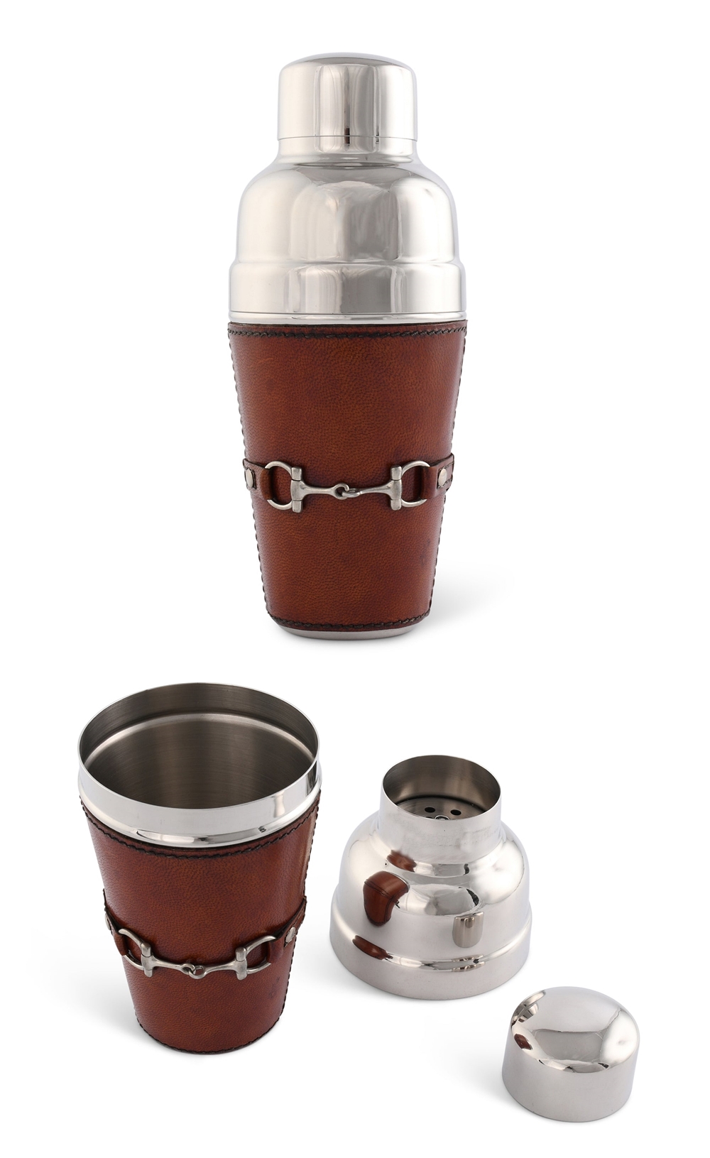 Vagabond House Premium Genuine Leather with Equestrian Bit Cocktail Shaker