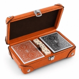 Vagabond House Equestrian Bit Amber-Leather-Covered Playing Card Set