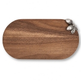 Vagabond House Chatoyant Acacia Wood Bar Board with Pewter Acorn & Oak Leaf Accents